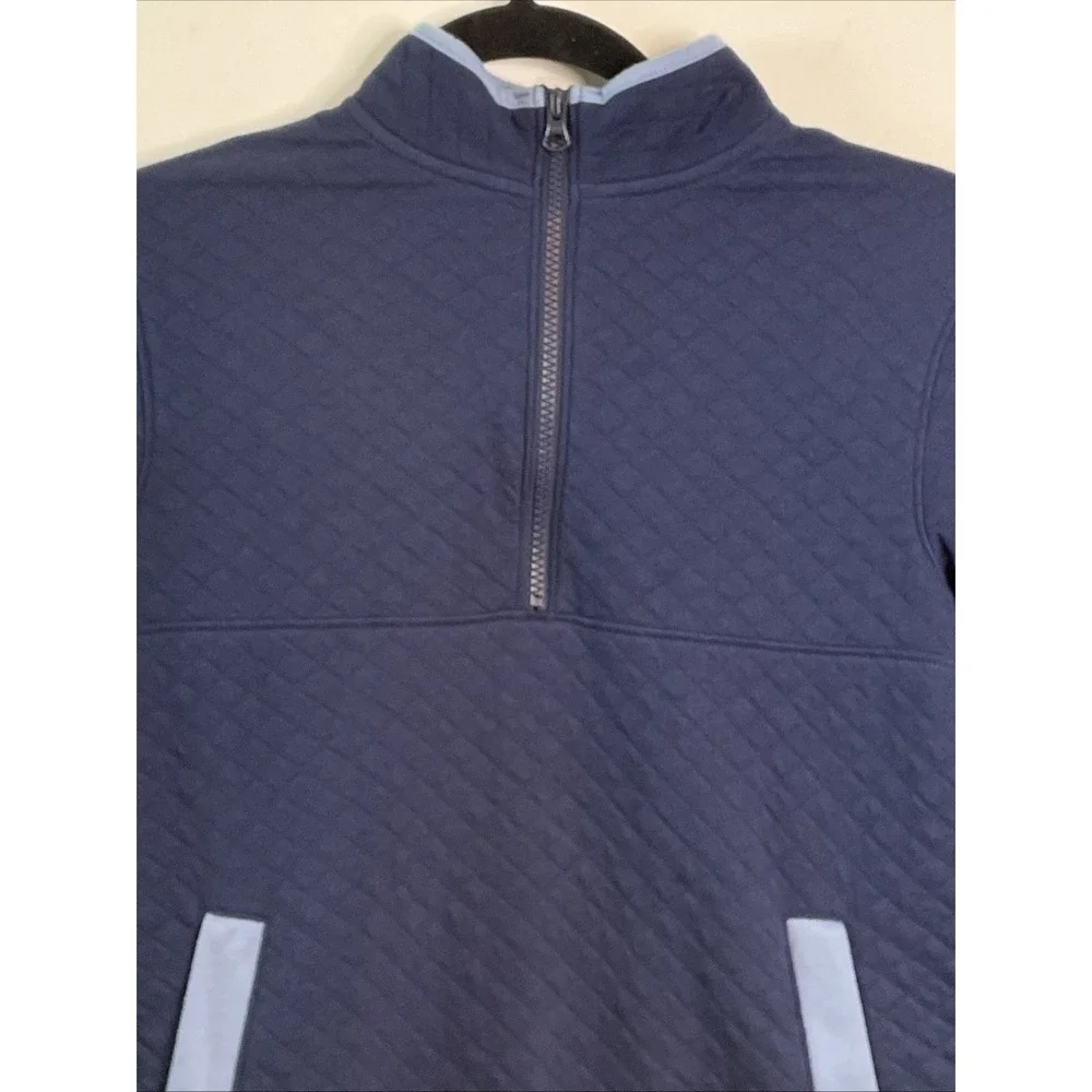Cat & Jack Boys M 8 Navy Blue Quilted Half Zip Pullover Jacket